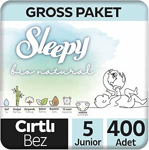Sleepy Bio Natural Gross Paket Bebek Bezi 5 Numara Junior 400 Adet