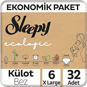 Sleepy Ecologic Ekonomik Paket Külot Bez 6 Numara Xlarge 32 Adet