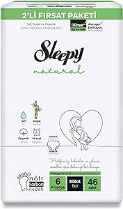 Sleepy Natural 2’li Fırsat Paketi Külot Bez 6 Numara Xlarge 46 Adet