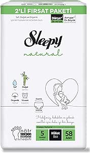 Sleepy Natural 2’li Fırsat Paketi Külot Bez 5 Numara Junior 58 Adet