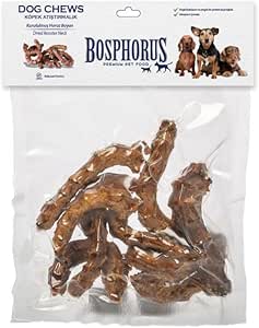 BOSPHORUS Köpek Çiğneme Ödülü, Kurutulmuş Horoz Boyun, 100 Gram