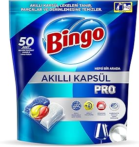 Bingo Akıllı Kapsül Pro Bulaşık Makinesi Deterjanı Tableti 50’li