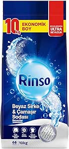 Rinso Beyaz Sirke ve Çamaşır Sodası Beyazlar için Toz Deterjan 10 KG