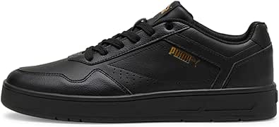 PUMA Erkek/Unisex Court Classic-PUMA Black-PUMA Gold Low Boot 36