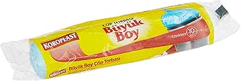 Koroplast Büyük Boy Çöp Poşeti 10’lu 65×80 cm, Sızdırmaz ve Yırtılmaz, Ekonomik Büyük Boy Çöp Torbası, Geri Dönüştürülebilir Atık Torbası, Doğa Dostu, Sürdürülebilir, Güçlü ve Dayanıklı Çöp Poşeti