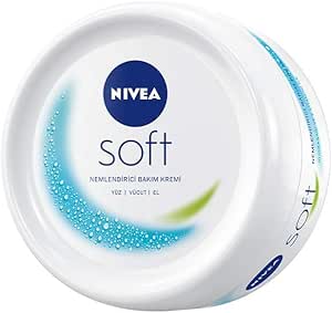NIVEA Soft Krem, 200 ml, Nemlendirici Bakım Kremi, Yüz, Vücut, El, Jojoba Yağı ve E Vitamini ile Cilt Bakımı, Anında Emilen Hafif Formül, Tüm Ciltler için