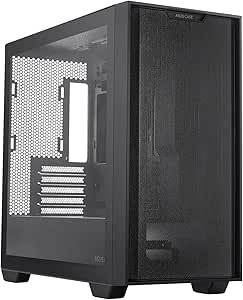 ASUS A21 Kasa 360 mm Soğutucu, 380 mm Uzunluğa Kadar Ekran Kartı ve Standart ATX PSU Destekli, Gizli Kablo Bölmeli Micro-ATX Bilgisayar Kasası, Siyah