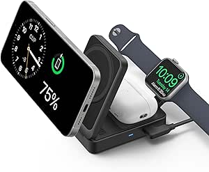 Anker MagGo 3in1 Kablosuz Katlanır Şarj B25M8, Siyah