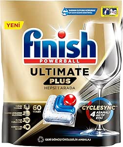 Finish Ultimate Plus 60 Kapsül Bulaşık Makinesi Deterjanı Tableti (1 x 60 Kapsül)