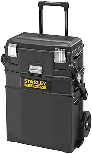Stanley – FatMax Mobil Iş Istasyonu (54,9 X 73,3 X 41,3 Cm, Ağır Yük Tekerlekleri, Otomatik Güvenlik Kilidi, Iz Edilebilir Teleskopik Sap, Yan Saplar) 1-94-210