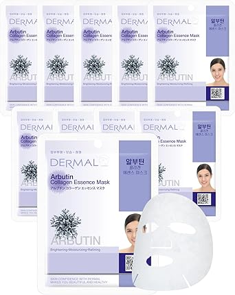 DERMAL Beyazlatıcı, Nemlendirici ve Arındırıcı Arbutin Kolajen Maske 23gr