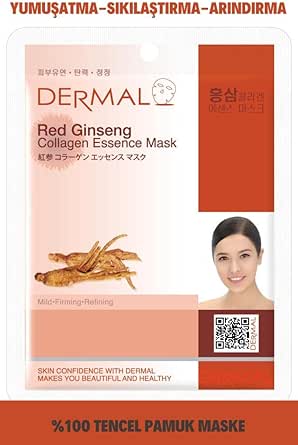 DERMAL Arındırıcı, Serinletici, Sıkılaştırıcı Kırmızı Ginseng Özlü Kolajen Maske 23gr