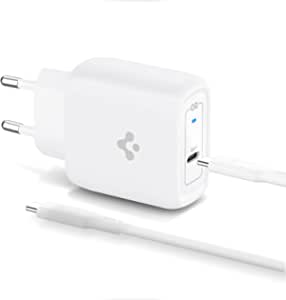 Spigen 45W USB-C Hızlı Şarj Aleti + Örgü Şarj Kablo Samsung PPS 2.0 / Isı Düşürücü GaN Destekli Akım Korumalı Güç Adaptörü Super Hızlı Şarj iPhone %26 Android %26 iPad %26 MacBook Type-C – ACH02589