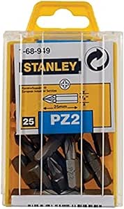 Stanley bit Pozidriv (1/4 inç, Pozidrivspitze No. 2, altı köşeli) 25 adet, 1 – 68 – 949