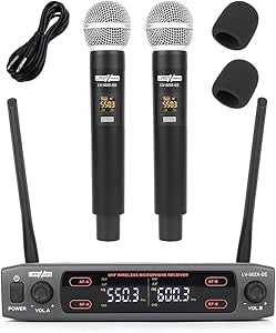 Lastvoice Lv-502EE UHF Dijital 2×24 Kanal Çiftli EL Telsiz Kablosuz Mikrofon