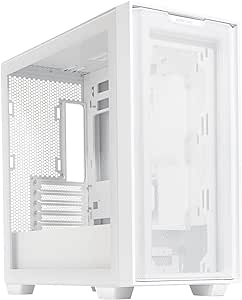 ASUS A21 Kasa 360 mm Soğutucu, 380 mm Uzunluğa Kadar Ekran Kartı ve Standart ATX PSU Destekli, Gizli Kablo Bölmeli Micro-ATX Bilgisayar Kasası, Beyaz