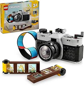 LEGO Creator Retro Fotoğraf Makinesi 31147-8 Yaş ve Üzeri Çocuklar için Televizyon ve Video Kamera Model Seçenekleri İçeren 3’ü 1 Arada Yaratıcı Oyuncak Yapım Seti, Doğum Günü Hediyesi (261 Parça)