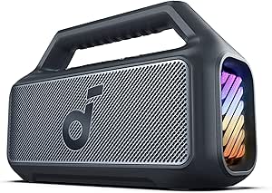Soundcore by Anker Boom 2 Bluetooth Hoparlör, 24 Saat Çalışma Süresi, 80W, RGB, 2.1 Stereo, IPX7, BassUp 2.0, Özelleştirilebilir EQ, Siyah