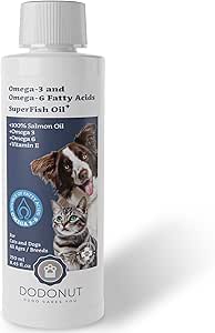 Dodonut SuperFish Oil+% Kedi ve Köpek 100 Somon Yağı, Omega 3 ve 6, 250 ML