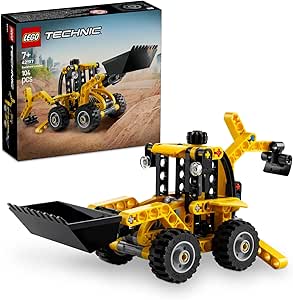 LEGO Technic Kazıcı Yükleyici 42197 – 7 Yaş ve Üzeri Kız ve Erkek Çocukları için Arka Kazıcı, Kepçe ve Dengeleyici İçeren Yapım Seti, Hediye Fikri (104 Parça)