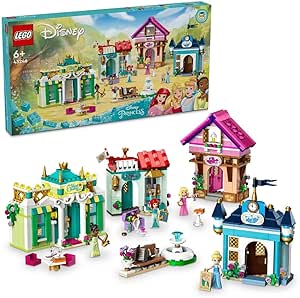 LEGO ǀ Disney Princess: Disney Prensesi Pazar Macerası 43246-6 Yaş ve Üzeri Çocuklar için Tiana, Aurora, Sindirella ve Ariel Minifigürü İçeren Yaratıcı Oyuncak Yapım Seti (817 Parça)