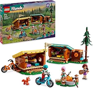 LEGO Friends Macera Kampı Şirin Kulübeler 42624-7 Yaş ve Üzeri Kız ve Erkek Çocuklar için 3 Mini Bebek ve 1 Tilki Figürü İçeren Doğa Rol Yapma Seti, Çocuklar için Doğum Günü Hediyesi (437 Parça)