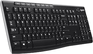 Logitech K270 Kablosuz Klavye, Tuş Takımı, Sıvı Dökülmesine Dayanıklı, 10 m Kullanım Mesafesi, Türkçe Q Klavye, Siyah