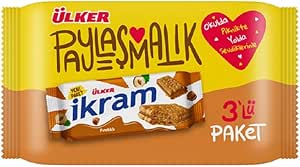 Ülker İkram Fındıklı Sandviç Bisküvi 84 Gram, 3’lü Paket