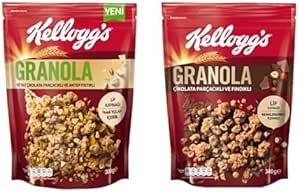 Kellogg’s Granola Beyaz Çikolatali Antep Fıstikli 300 Gr & Granola Çikolata Parçacıklı ve Fındıklı 340 Gr