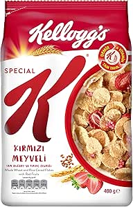 Kellogg’s Special K Kırmızı Meyveli Kahvaltılık Tam Buğday ve Pirinç Gevreği 400 Gr,Tam Tahıllı,Lif Kaynağı,%11 Yulaf Ezmesi,Vişne ve Çilek Parçaları,Demir ve 6 Vitamin Kaynağı,Folik Asit ve Minarel