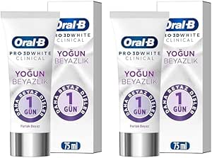 Oral-B Pro 3D White Clinical Yoğun Beyazlık Parlak Beyaz Diş Macunu 75 ml 2li paket