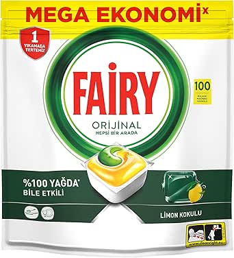 Fairy Hepsi Bir Arada Bulaşık Makinesi Deterjanı Kapsülü/Tableti 100 Yıkama Limon Kokulu