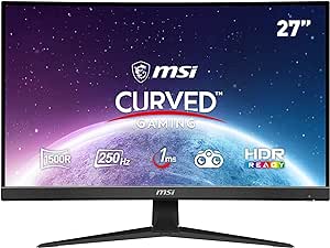 MSI 27″ G27C4X CURVED 1500R VA 1920X1080 (FHD) 16:9 250HZ 1MS FREESYNC PREMIUM GAMING MONITOR