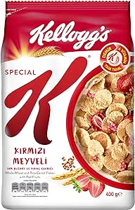 Kellogg’s Special K Kırmızı Meyveli Kahvaltılık Tam Buğday ve Pirinç Gevreği 400 Gr,Tam Tahıllı,Lif Kaynağı,%11 Yulaf Ezme…