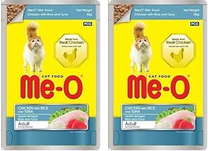 Me-O Tavuk ile Pirinç Ve Ton Balıklı, 80 gr 2li paket