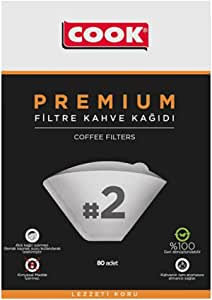 COOK Premium Filtre Kahve Kağıdı – Ebat 2, 80 adet