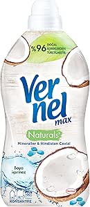 Vernel max Naturals+ Mineraller & Hindistan Cevizi Parfümlü 60 Yıkama Konsantre Çamaşır Yumuşatıcısı (1 x 1440 ml)