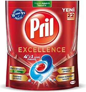 Pril Excellence 4 ü 1 Arada Bulaşık Makinesi Deterjanı 22 Kapsül