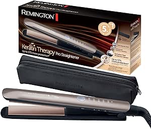 Remington Keratin Therapy Pro Profesyonel Saç Düzleştirici, Isı Koruma Sensörü, Yüksek Kaliteli Keratin Seramik Kaplama, Dijital Ekran, 160-230°C, S8593