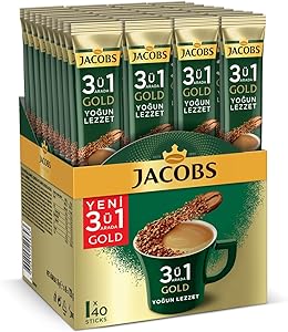 JACOBS 3’ü 1 Arada Yoğun Lezzet 18 Gram x 40 x 6 Adet, Kahve
