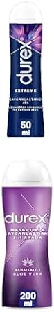 Durex Extreme Jel + Play Kayganlaştırıcı & Masaj Jeli, Aloe Vera, 50 ML + 200 ML, Extreme + Aloe Vera Jeli