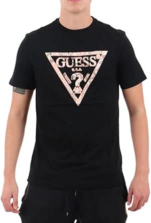 GUESS Erkek Eko Kısa Kollu Üçgen Tişört, Jet