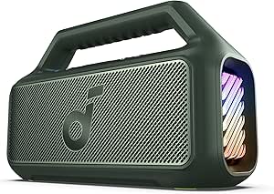 Soundcore by Anker Boom 2 Bluetooth Hoparlör, 24 Saat Çalışma Süresi, 80W, RGB, 2.1 Stereo, IPX7, BassUp 2.0, Özelleştirilebilir EQ, Yeşil