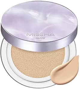 MISSHA Yoğun Kapatıcı, Nemli ve Parlak Bitişli Cushion Glow Layering Fit Cushion SPF50+/PA++++ No.21 Fair