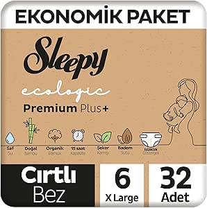 Sleepy Ecologic Ekonomik Paket Bebek Bezi 6 Numara Xlarge 32 Adet