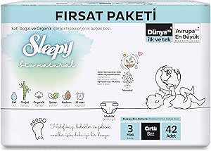Sleepy Bio Natural Fırsat Paketi Bebek Bezi 3 Numara Midi 42 Adet