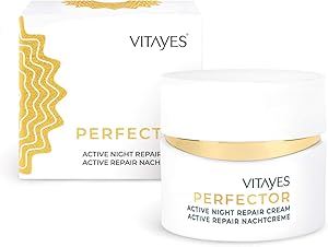 VITAYES Perfector Yaşlanma Karşıtı Yoğun Nemlendirici Gece Kremi DNA Onarım Mekanizmasını Uyaran Etkili Formül, 50 ml