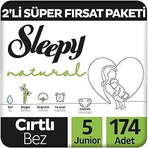 Sleepy Natural 2’li Fırsat Paketi Bebek Bezi 5 Numara Junior 174 Adet