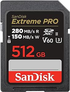SanDisk Extreme PRO SDXC UHS-II Hafıza Kartı V60 512 GB (280 MB/s, 6K, 4K UHD, U3, C10, Rescue PRO Deluxe)