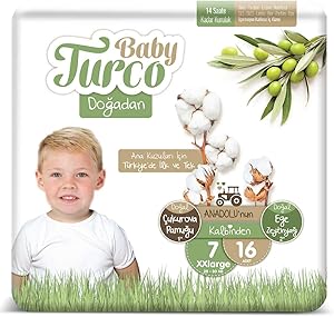 Baby Turco Doğadan 7 Beden XXlarge Bebek Bezi (1 x 16 Adet)